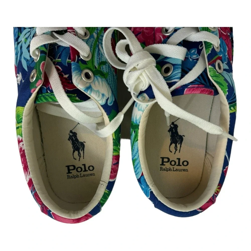 Polo Ralph Lauren Men's Keaton Pony Sneaker Villa Floral Navy Canvas Size‎ 8 New